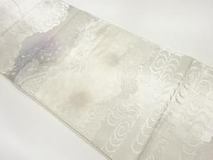 道長取りに波模様織出し袋帯